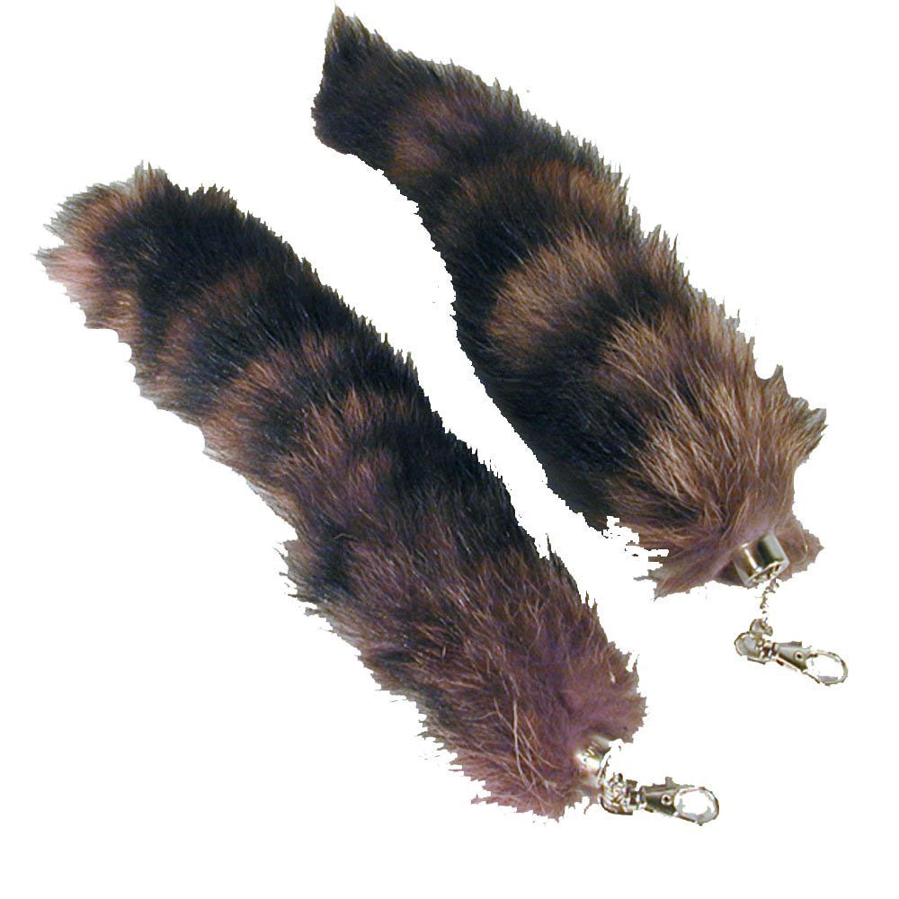 12 Pieces ( 1 Dozen ) BULK LOT of the Large Fur Real Raccoon Tail Key Chain