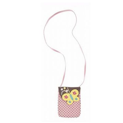 Girls Pink Polka Dot Bag With Shoulder Strap EA14653 (Brown)