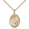 Bonyak Jewelry Saint Medal Collection Custom Engraved Gold Filled Blessed Teresa of Calcutta Pendant 3/4 x 1/2 inches with Gold Filled Lite Curb Chain view 1
