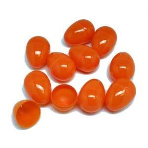 Whaline 100 Plastic Orange Easter Eggs - Easy Snap Together Assembly - Modern Style - Unisex - Age 3+