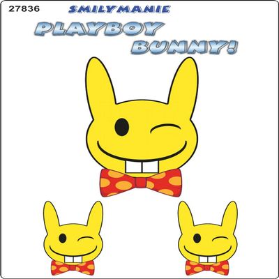 carstyling XXL Sticker Smily Playboy Bunny! Set of 3 150 x 105 mm