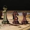 Agirlgle Retro Metal Chess Set with Folding Wooden Chess Board and Classic Handmade Standard Pieces Metal Chess Set for Kids Adult view 4