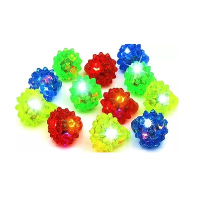 C&H Solutions Novelty 24 ct Flashing LED Bumpy Rings Blinking Soft Jelly Glow By C&H