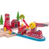 Bigjigs Rail Fire & Sea Rescue | Wooden Train Set Accessories | Emergency Services Toys | Expansion Pack for Wood Railway Track | Includes Crane, Barge & Water Tank Figures | Gifts for 3+ Year Olds view 2