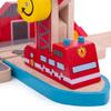 Bigjigs Rail Fire & Sea Rescue | Wooden Train Set Accessories | Emergency Services Toys | Expansion Pack for Wood Railway Track | Includes Crane, Barge & Water Tank Figures | Gifts for 3+ Year Olds view 4