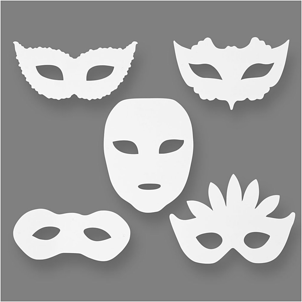 Teach Me Masquerade Masks, H: 8,5-19 cm, 16 asstd, 230 g