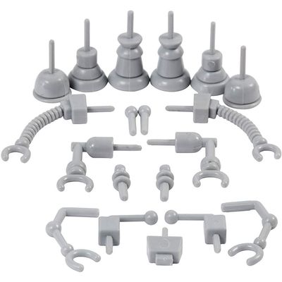 Robot parts, size 0,5-6 cm, grey, 19asstd
