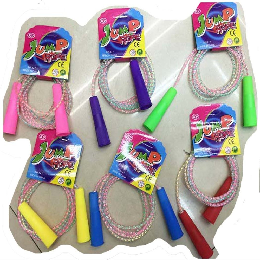 4 Pieces of Fun Kids Rainbow Exercise Jump Rope Toys in Assorted Colors
