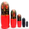 BuyRussianGifts Russian Hand Painted Nesting Doll Set of 5 Traditional Gold Red Medium Size Matryoshka / 5" Tall view 4