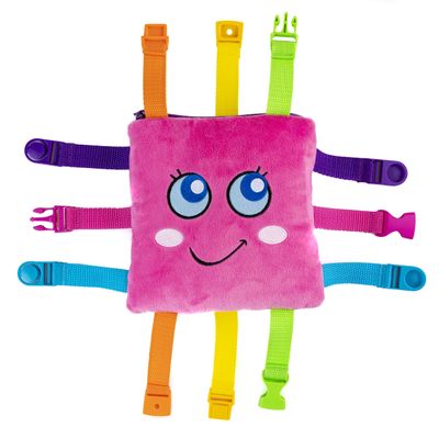 Buckle Toys - Bella Square - Learning Activity Toy - Develop Motor Skills and Problem Solving - Easy Travel Toy Perfect Car Travel Accessories for Long Trips