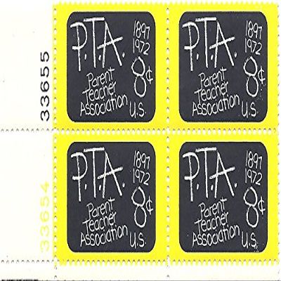 1972 US Postage Stamp Plate Block 8 Cent PTA MNH Scott # 1463