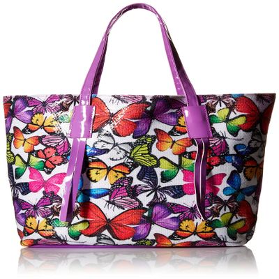 Accessories 22 Girls' Sequin Tote, Butterflies, One Size