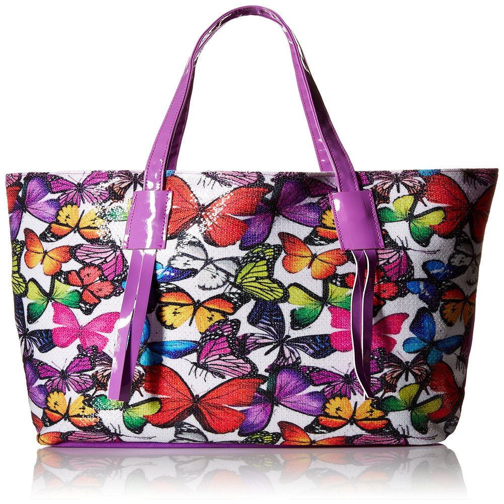 Accessories 22 Girls' Sequin Tote, Butterflies, One Size