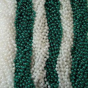 48 Green White St. Patricks Day Mardi Gras Beads Party Favors Necklaces 4 Dozen