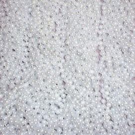 144 White Pearl Mardi Gras Beads Party Favors Necklaces 12 Dozen Lot