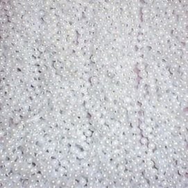 144 White Pearl Mardi Gras Beads Party Favors Necklaces 12 Dozen Lot