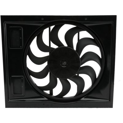 Cooling Components CCI-1750 Designed for early 30's hot rods, has two rubber flaps for air over flow, Two speed hi-output motor, 17" ultra quiet blade, 2 5/8" clearance