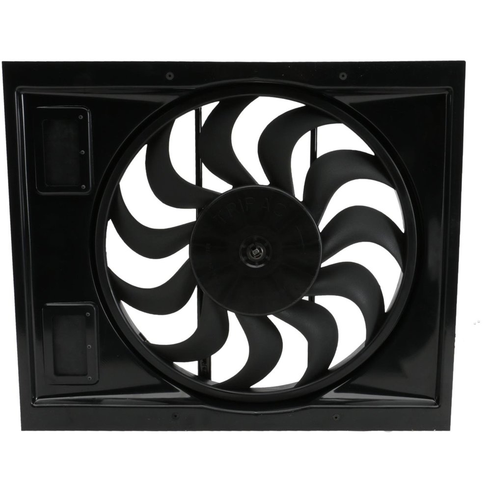 Cooling Components CCI-1750 Designed for early 30's hot rods, has two rubber flaps for air over flow, Two speed hi-output motor, 17" ultra quiet blade, 2 5/8" clearance