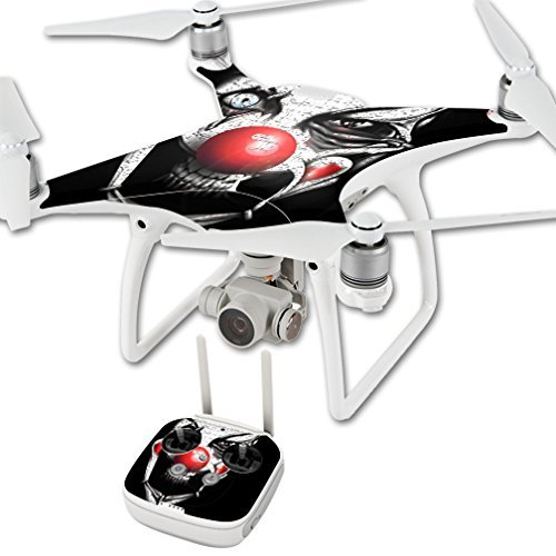 MightySkins Skin Compatible with DJI Phantom 4 Quadcopter Drone wrap Cover Sticker Skins Evil Clown