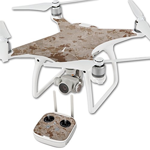 MightySkins Skin Compatible with DJI Phantom 4 Quadcopter Drone wrap Cover Sticker Skins Desert Camo