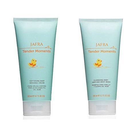 Jafra Tender Moments Hair & Body Wash & Baby Massage Cream 2 Piece Set (Original Scent)