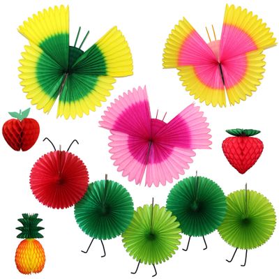 11-Piece Deluxe Spring Honeycomb Decoration Set - Caterpillar, Fruit, and Butterflies