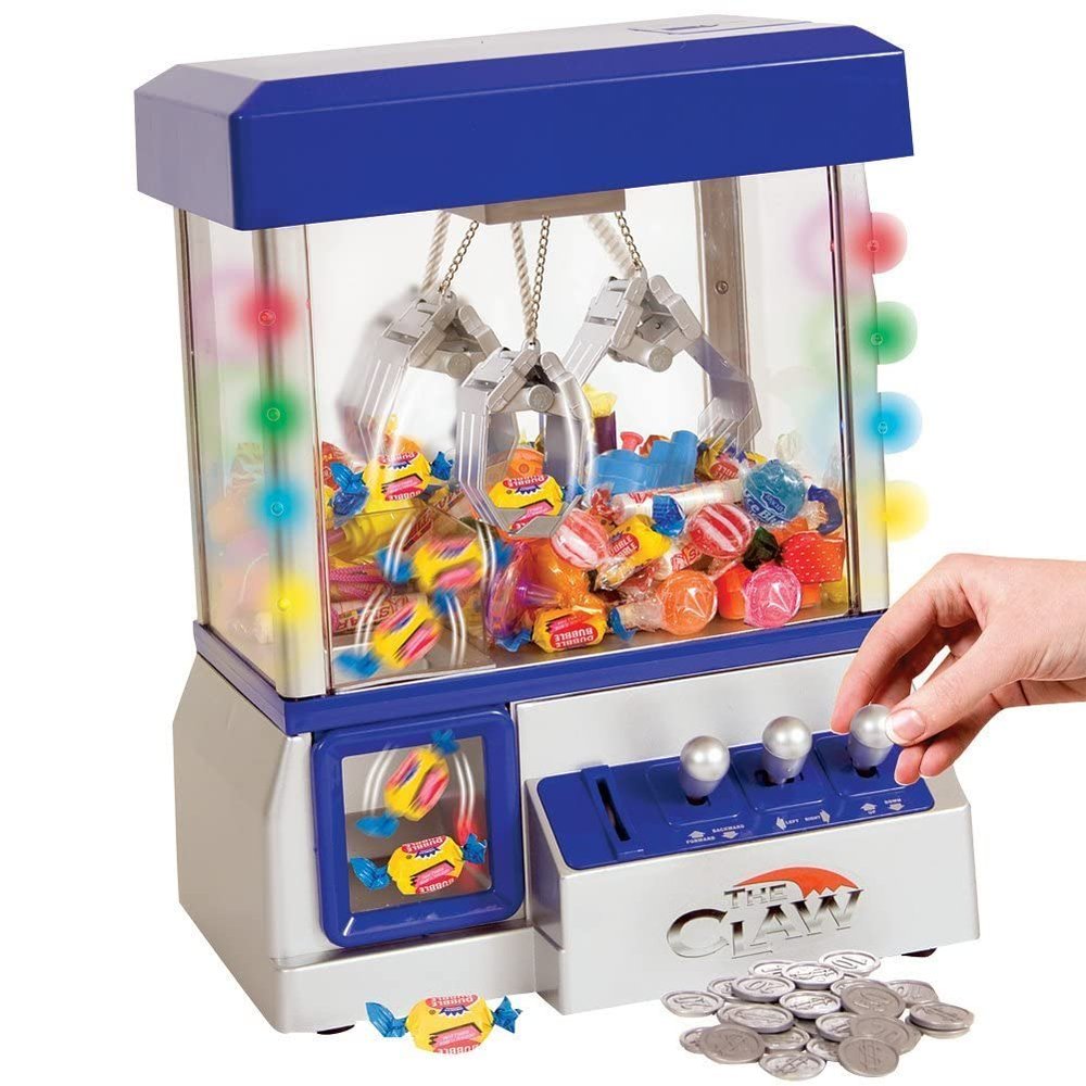 Toy Grabber Claw Machine For Kids Electronic Arcade-Style Game for Kids and Parties Ideal For Use With Small Toys / Candy Features LED Lights and Sound Effects, 13.5 x 10 x 7.5 inches