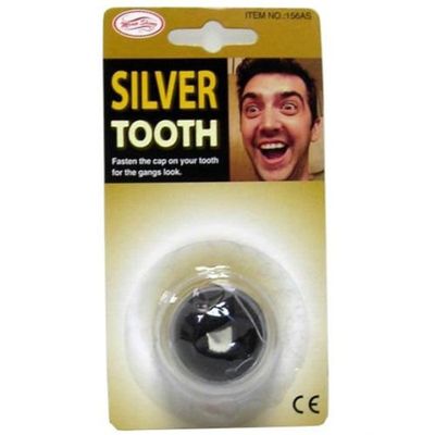 2 Piece of the Silver Tooth Practical Joke - Funny Prank Item