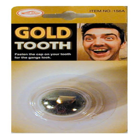 1 Piece of the Trick / Joke Gold Tooth - Slips Over Your Own Teeth