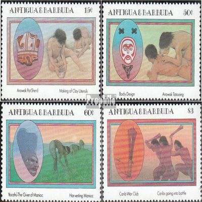 Antigua and Barbuda 841-844 (Complete.Issue.) unmounted Mint/Never hinged ** MNH 1985 Caribbean Indians (Stamps for Collectors)