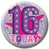 Amscan 9900832 16 Today Holographic Badge Party Favor - 5.5cm - 1 Pc, Small view 1