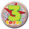 Amscan 9900823 3rd Happy Birthday Holographic badges 5.5cm - 1 Pc, Small,Green view 1