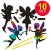 Baker Ross-AG836 Fairy Scratch Art Magnets (Pack of 10) For Kids Party Bag Fillers, 10 pack, Assorted view 2