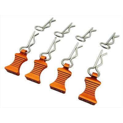 Hot Racing AC03EZ03 Silver Bent Body Clips 22.4mm Long 1.3mm Wire (4)