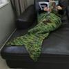Hughapy Latest Handmade Mermaid Tail Blanket Knitted Sleeping Bag Sofa Bed Snuggle Cozy for Adults Teens,71"x35"(Camouflage Green) view 1