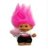 4.5" Good Luck Troll Groom Holding Pink Heart Pink Hair White & Black Dress Toy view 1