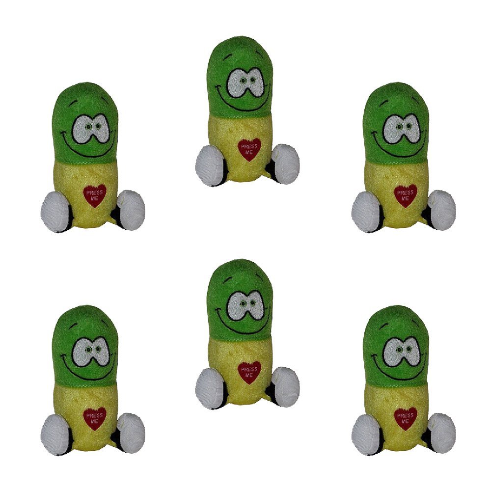 5" Inch Plush Giggling Happy Pill in Green and Yellow (Set of 6)
