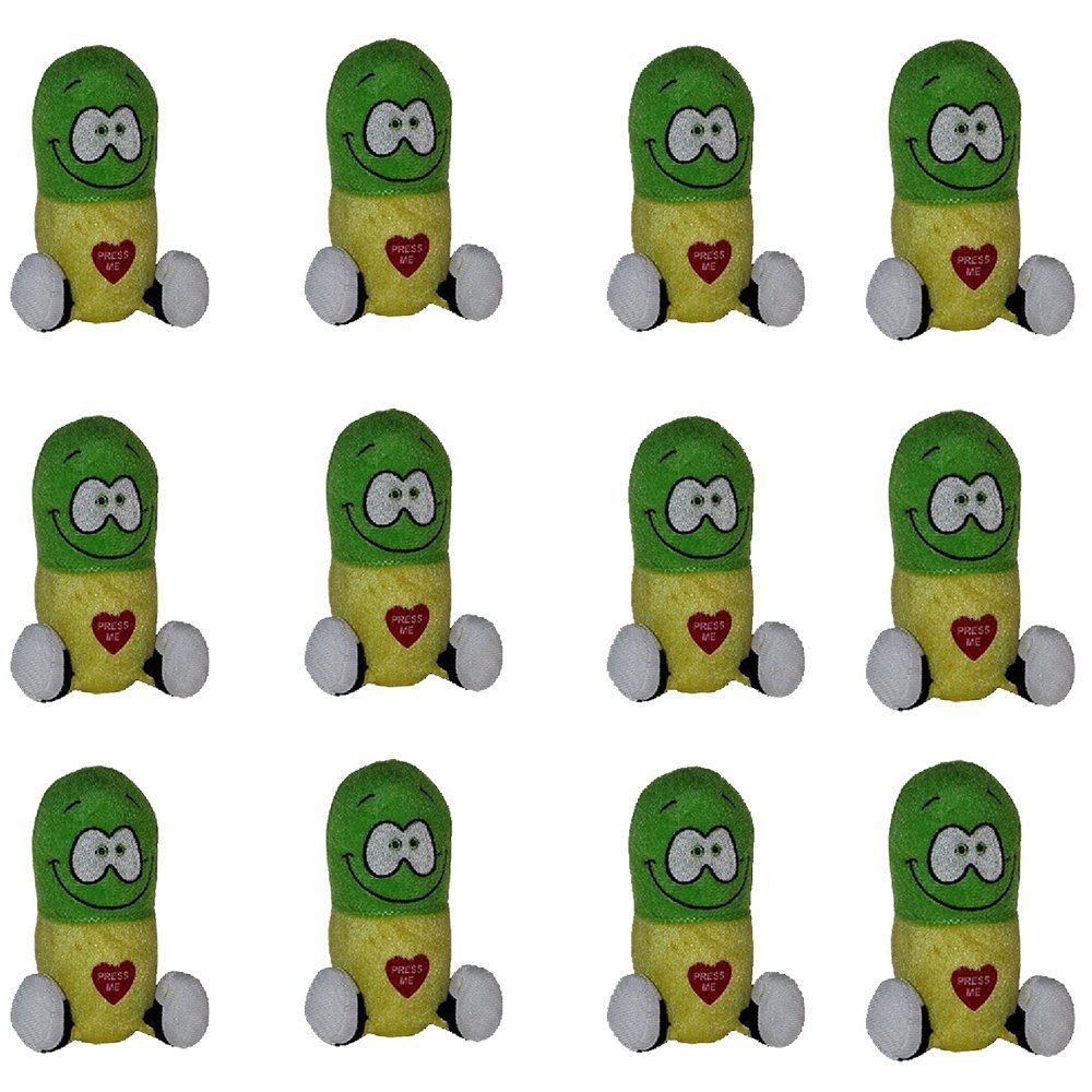 5" Inch Plush Giggling Happy Pill in Green and Yellow (Set of 12)
