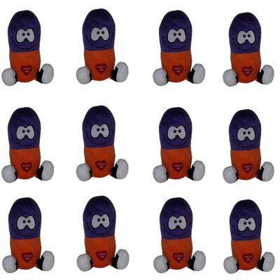 5" Inch Plush Giggling Happy Pill in Purple and Orange (Set of 12)
