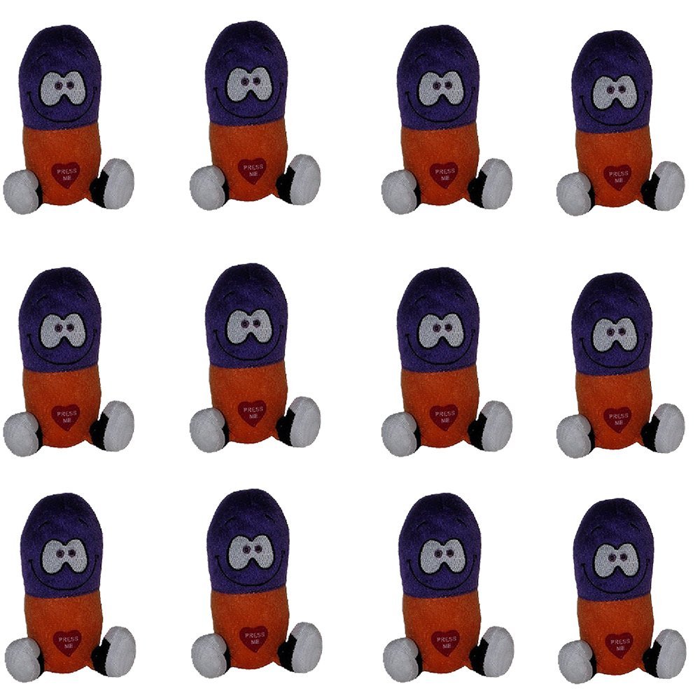 5" Inch Plush Giggling Happy Pill in Purple and Orange (Set of 12)
