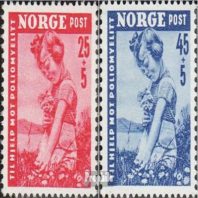 Norway 351-352 (Complete.Issue.) 1950 polio (Stamps for Collectors) Health