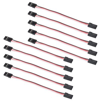 SD Racing Parts Servo Extension Cord Cable 100mm 10cm Male to Male 3-Pin for Futaba Servo Wire Pack of 10