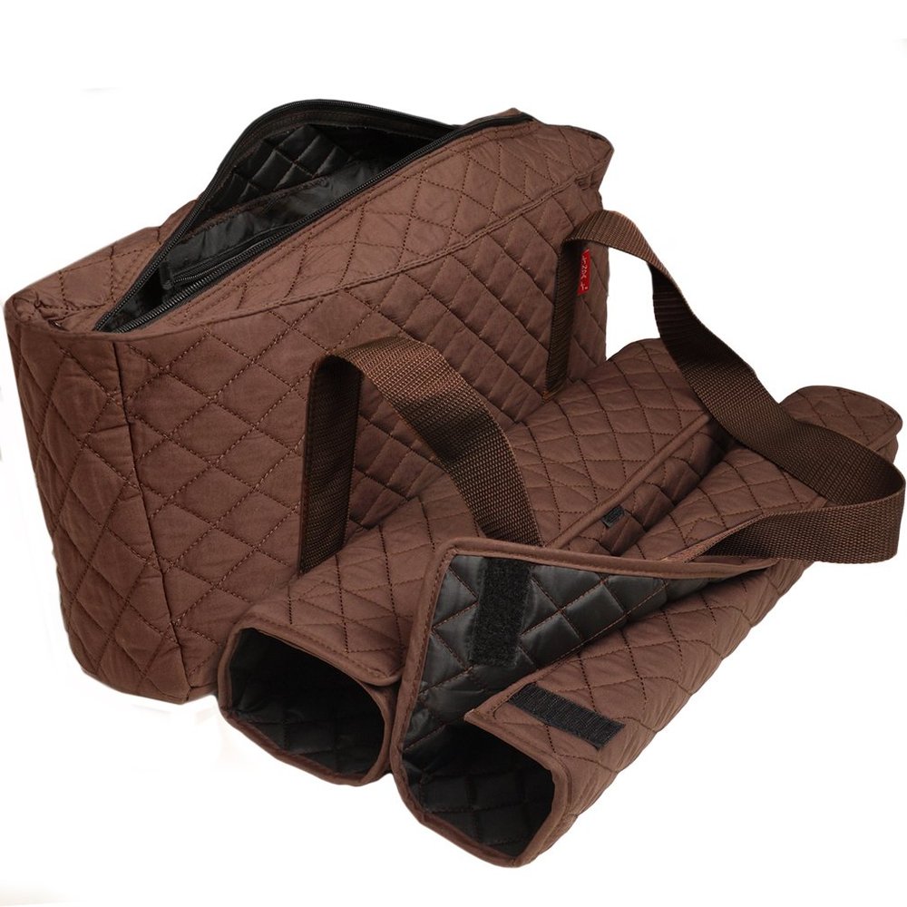 American-Wholesaler Inc. New! - Empty Mahjong Bag - Brown Quilted Soft Bag by Linda Li - Empty Bag Only