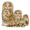 Moonmo 10pcs Golden Flower Fairy with Bird Handmade Wooden Russian Nesting Dolls Matryoshka Wooden Toys view 1