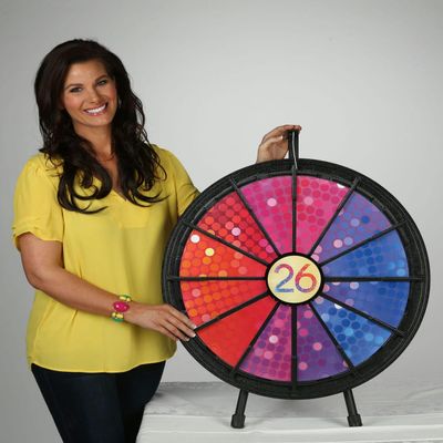 Tabletop Prize Wheel 12 Slots Spin The Wheel Game for Carnivals, Trade Shows Sturdy ABS Plastic and Collapsible Steel Frame (26 Inch Diameter)