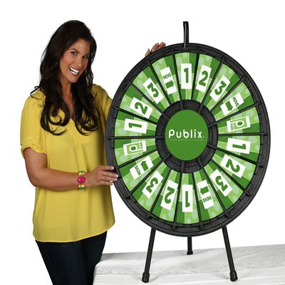 Tabletop Prize Wheel 18 Slots Spin The Wheel Game for Carnivals, Trade Shows Sturdy ABS Plastic and Collapsible Steel Frame (18 Slot, Table Top)