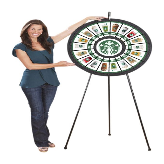 Prize Wheel for Prizes 31" Prize Wheel Game for Trade Shows Super-Durable ABS Plastic with A Clear Top Panel and A Powder-Coated Steel Frame (18 Slot, Floor Stand)