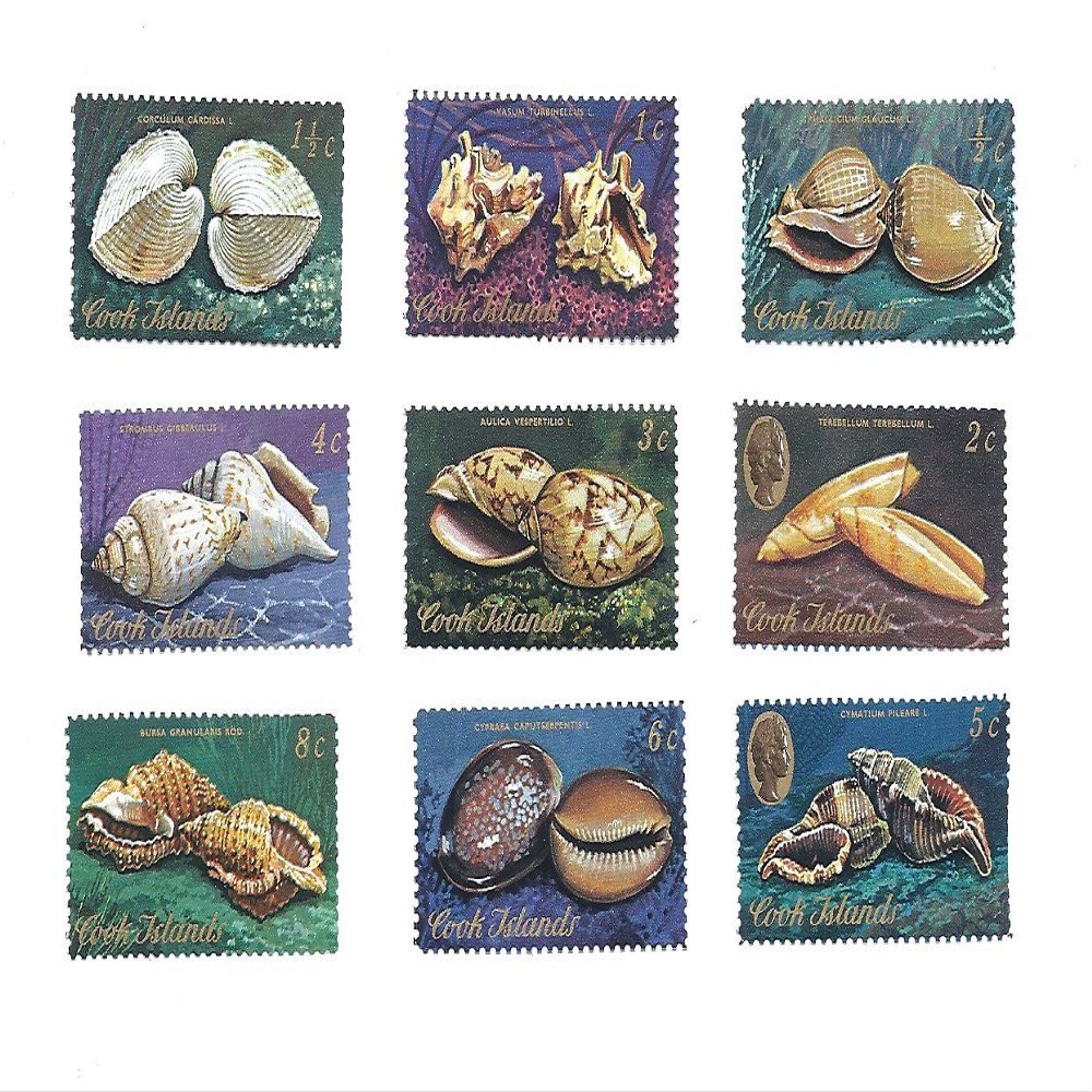 1974 Cook Islands Postage Stamp Set #2 MNH 9 Postage Stamps 1/2c,1c,1 1/2c 2c,3c,4c,5c,6c,8c.