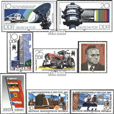 DDR 2490-2491,2498-2499,2500, 2507,2514-2515 (Complete.Issue.) unmounted Mint/Never hinged ** MNH 1980 News, FAir, EggerAth, U.A. (Stamps for Collectors) Cars/Road Traffic