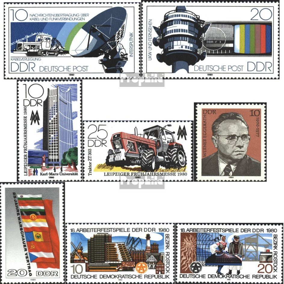 DDR 2490-2491,2498-2499,2500, 2507,2514-2515 (Complete.Issue.) unmounted Mint/Never hinged ** MNH 1980 News, FAir, EggerAth, U.A. (Stamps for Collectors) Cars/Road Traffic